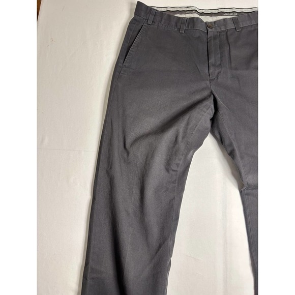 Eddie Bauer Grey Chinos Khakis Mens 36x30 100% Cotton - Picture 2 of 13